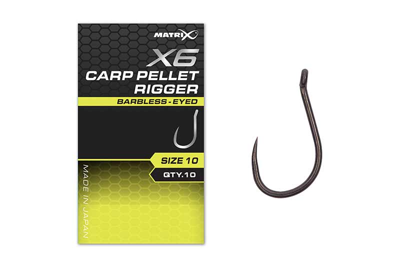 Load image into Gallery viewer, Matrix X6 - Carp Pellet Rigger Hooks Barbless Eyed