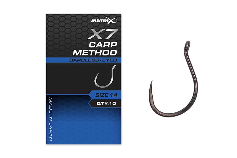 Load image into Gallery viewer, Matrix X7 - Carp Method Hooks Barbless Eyed