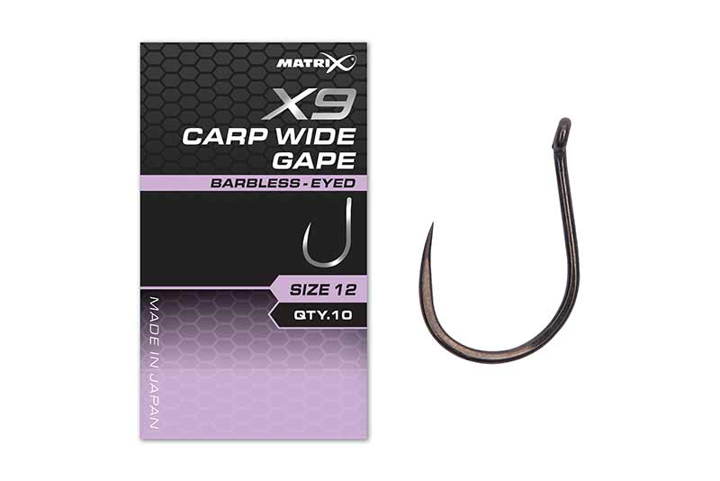 Chargez l'image dans la visionneuse de la galerie, Matrix X9 - Carp Wide Gape Hooks Barbless Eyed