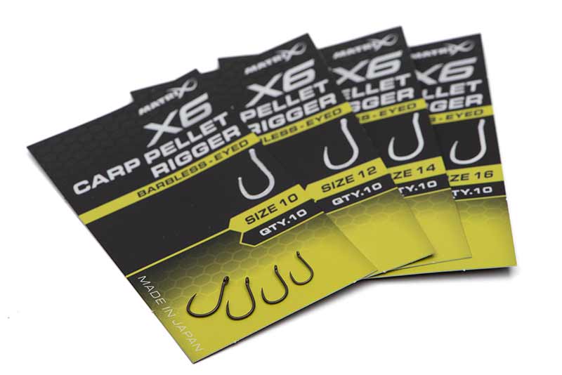 Load image into Gallery viewer, Matrix X6 - Carp Pellet Rigger Hooks Barbless Eyed