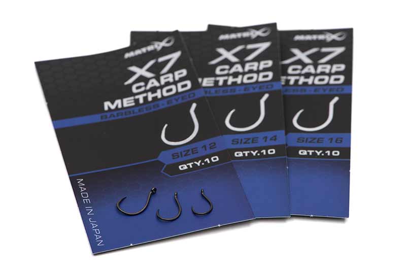 Load image into Gallery viewer, Matrix X7 - Carp Method Hooks Barbless Eyed