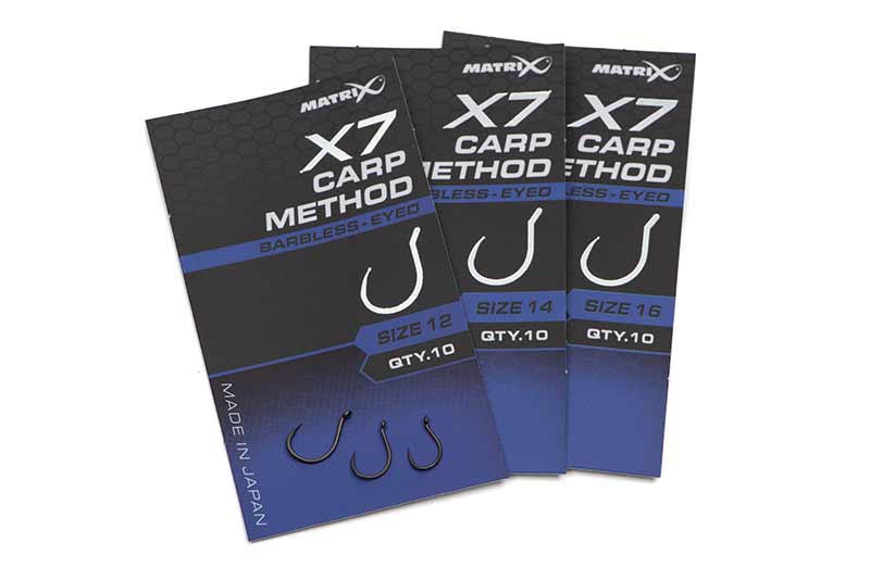 Load image into Gallery viewer, Matrix X7 - Carp Method Hooks Barbless Eyed