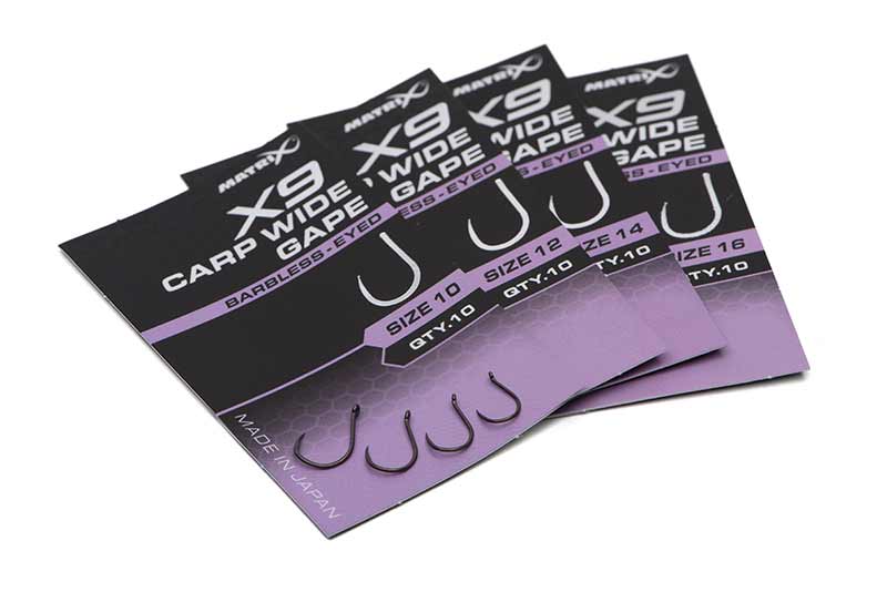 Chargez l'image dans la visionneuse de la galerie, Matrix X9 - Carp Wide Gape Hooks Barbless Eyed