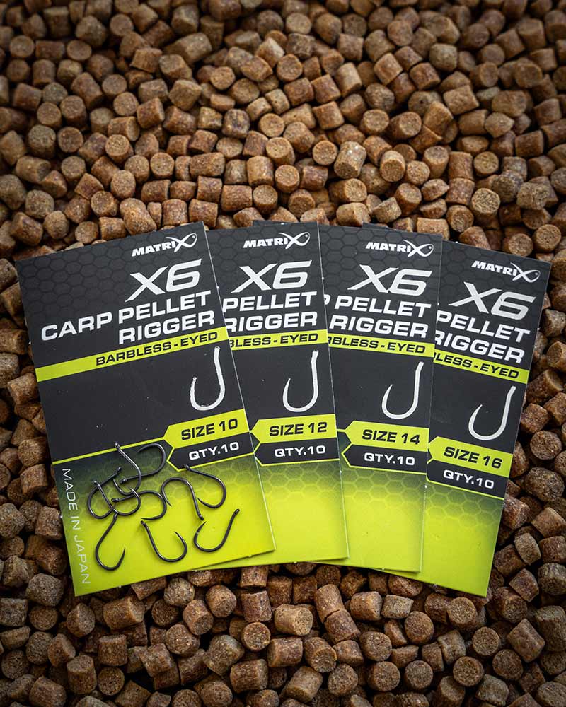 Load image into Gallery viewer, Matrix X6 - Carp Pellet Rigger Hooks Barbless Eyed