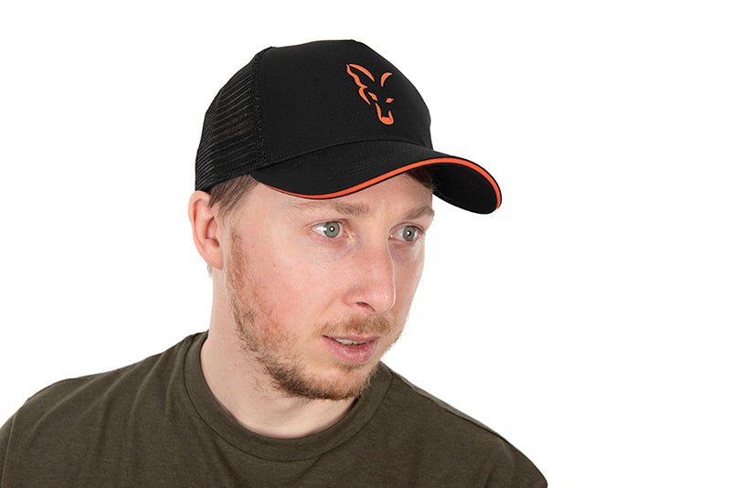 Carica immagine in Galleria Viewer, Fox Collection Trucker Cap Black &amp; Orange
