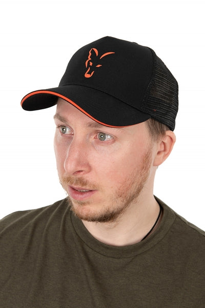 Carica immagine in Galleria Viewer, Fox Collection Trucker Cap Black &amp; Orange
