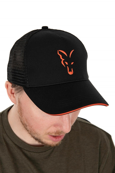 Carica immagine in Galleria Viewer, Fox Collection Trucker Cap Black &amp; Orange
