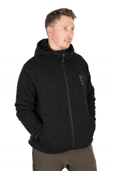 Carica immagine in Galleria Viewer, Fox Collection Sherpa Jacket Black &amp; Orange
