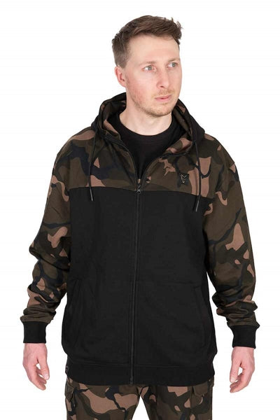Fox Lw Black/Camo Split Zip Hoody
