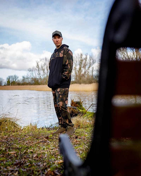 Fox Lw Black/Camo Split Zip Hoody