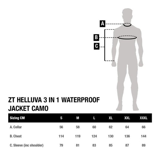 Kevin Nash Zt Helluva 3 In 1 Waterproof Jacket Camo