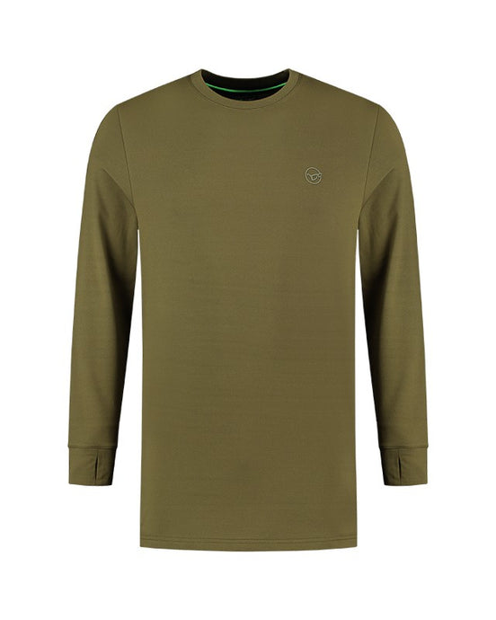 KORDA MOCK NECK THERMAL LS SHIRT DARK OLIVE