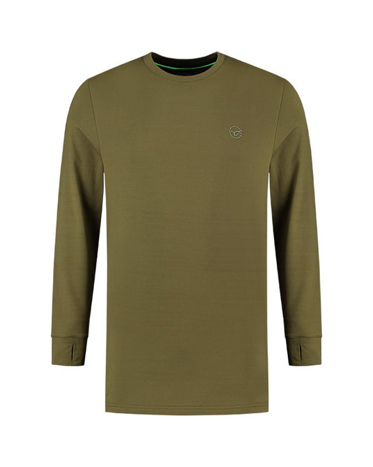 KORDA MOCK NECK THERMAL LS SHIRT DARK OLIVE