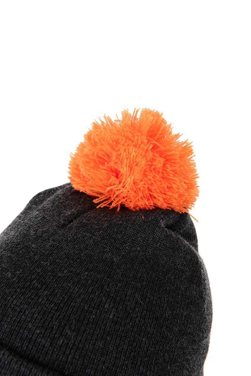 Chargez l'image dans la visionneuse de la galerie, Fox Collection Bobble Hat - Black/Orange | Cappello a Pompon
