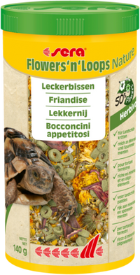 Sera Flowers'n'Loops Nature - Snack Naturel pour Tortues Terrestres et Reptiles Herbivores