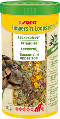 Carica immagine in Galleria Viewer, Sera Flowers'n'Loops Nature - Snack Naturale per Tartarughe Terrestri e Rettili Erbivori
