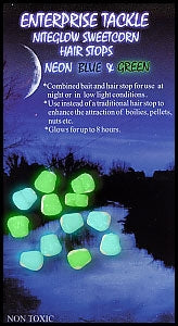 Enterprise Tackle Sweetcorn Hair Stop Niteglow Mini Green And Blue