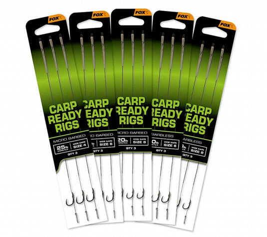 Fox Carp Barbless Ready Rigs - X3 Wide Gape