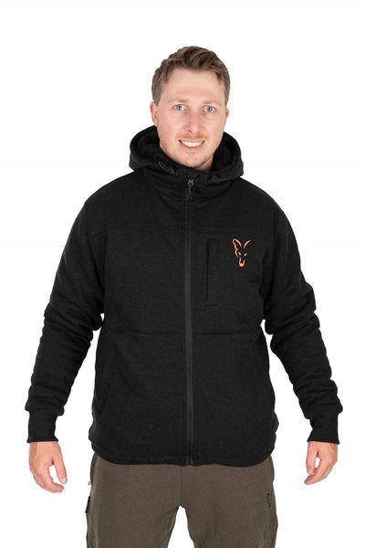 Carica immagine in Galleria Viewer, Fox Collection Sherpa Jacket Black &amp; Orange
