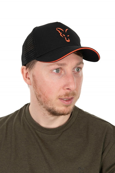 Carica immagine in Galleria Viewer, Fox Collection Trucker Cap Black &amp; Orange
