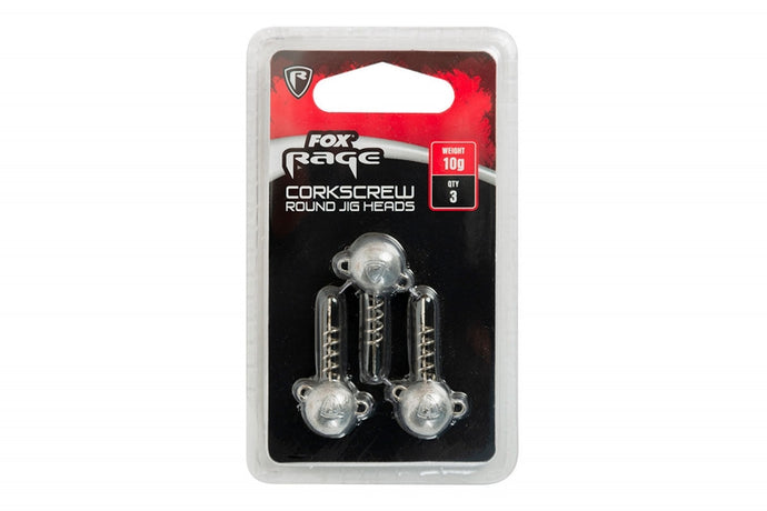 Fox Rage Corkscrew Round Jig Heads - 3pz