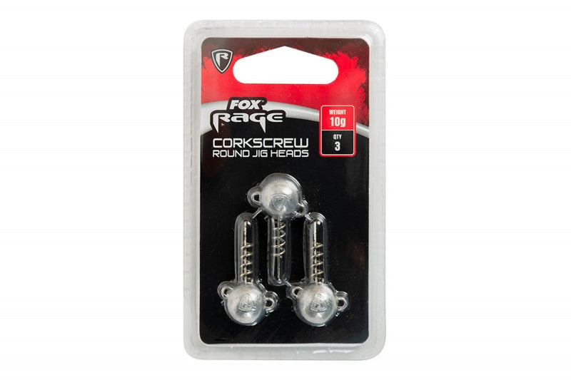 Carica immagine in Galleria Viewer, Fox Rage Corkscrew Round Jig Heads - 3pz
