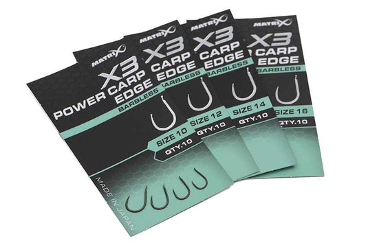 Matrix X3 - Power Carp Edge Hooks Barbless Spade