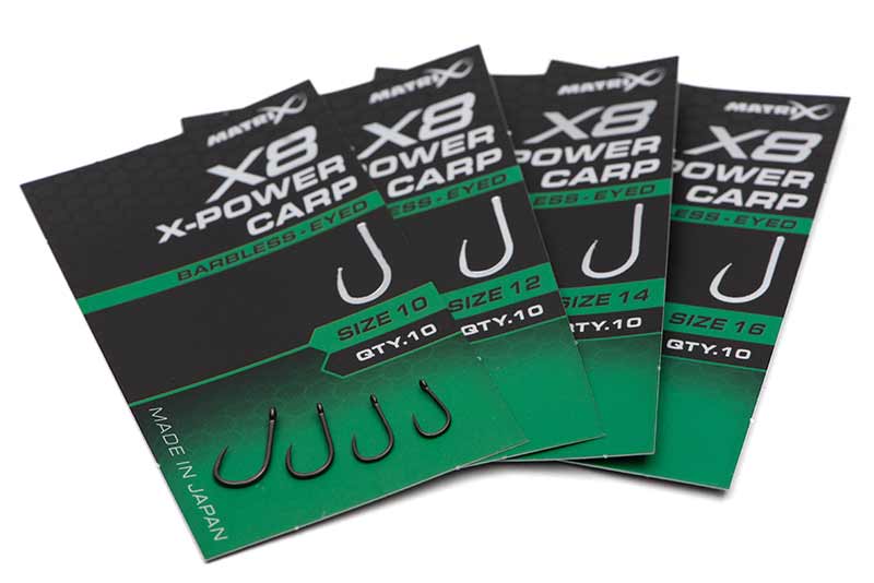 Load image into Gallery viewer, Matrix X8 - X-Power Carp Hooks Barbless Eyed
