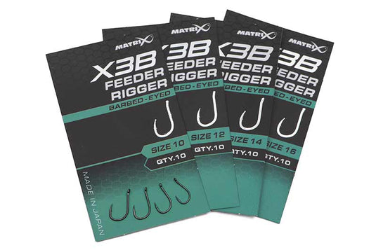Matrix X3B - Feeder Rigger Hooks Barbed Eyed