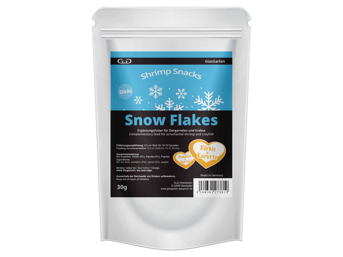 GlasGarten Shrimp Snacks Snow Flakes, Pumpkin-Carrot
